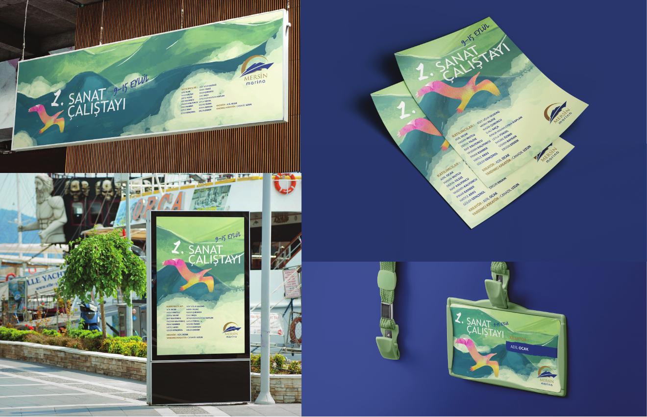 Mersin Marina 1. Sanat Çalıştayı visual identity and applications
